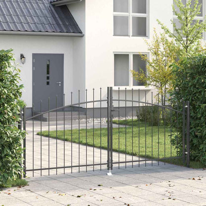 Double Gate with Lock Woerden Grey 299.5 x 149.5 cm Steel