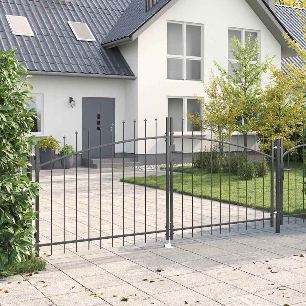 Double Gate with Lock Woerden Grey 299.5 x 174.5 cm Steel
