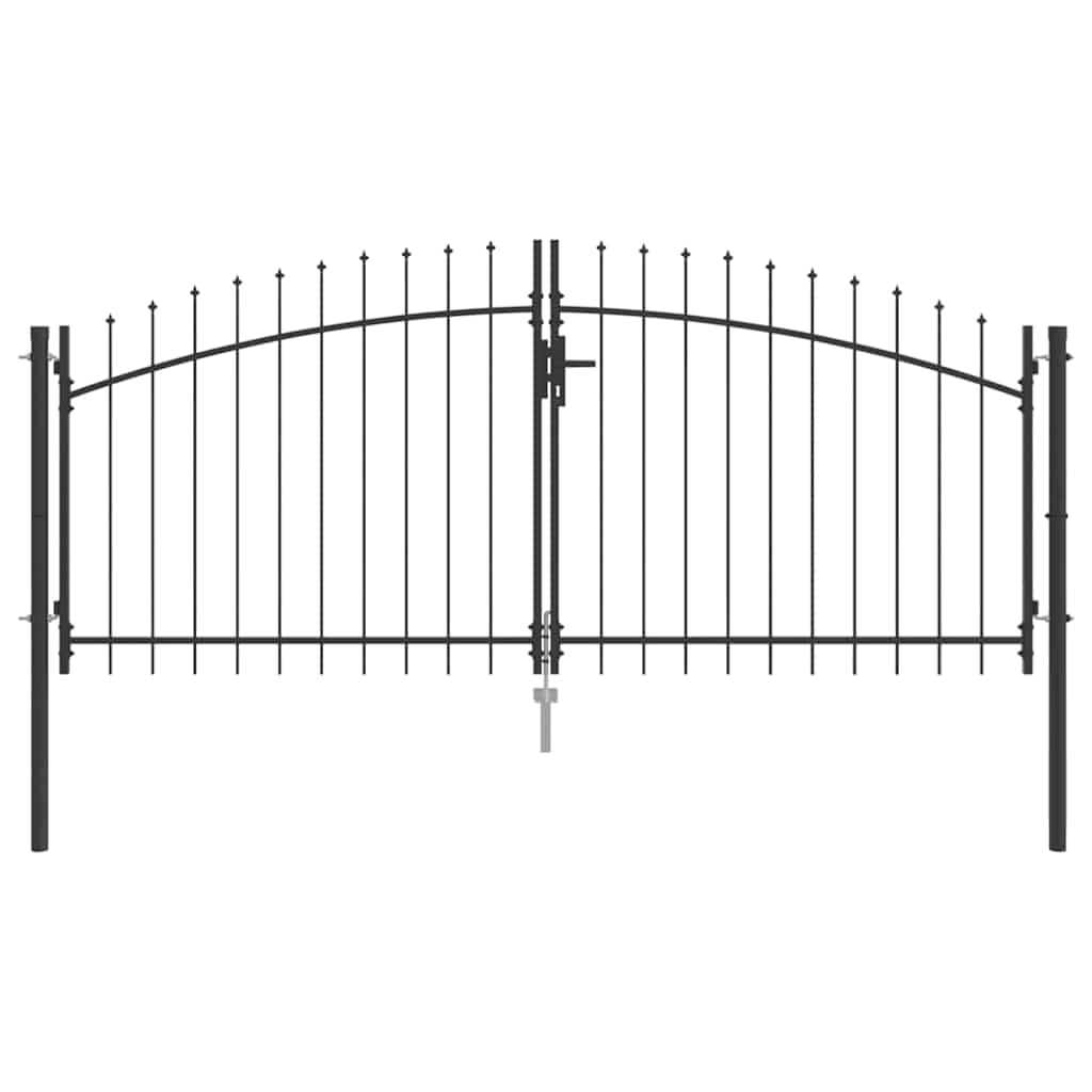 Double Gate with Lock Woerden Grey 299.5 x 199.5 cm Steel