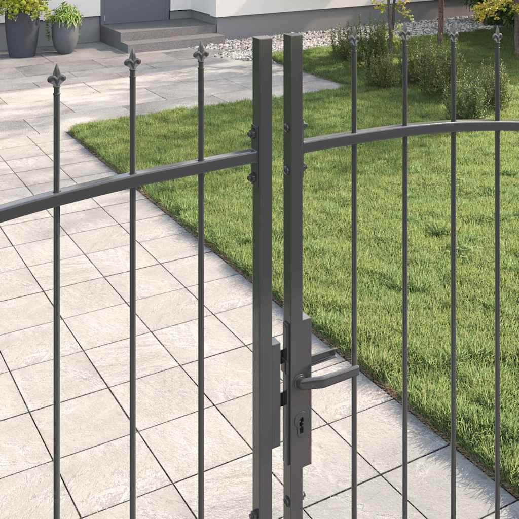 Double Gate with Lock Woerden Grey 299.5 x 224.5 cm Steel