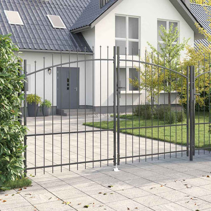 Double Gate with Lock Woerden Grey 299.5 x 224.5 cm Steel