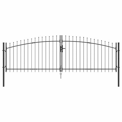 Double Gate with Lock Woerden Grey 400 x 174.5 cm Steel