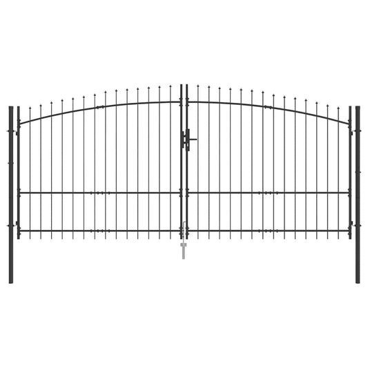 Double Gate WOERDEN 400 x 224.5 cm Steel Grey Lockable