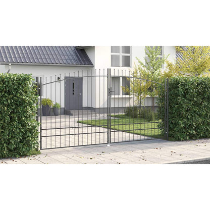 Double Gate with Lock Woerden Grey 400 x 249.5 cm Steel