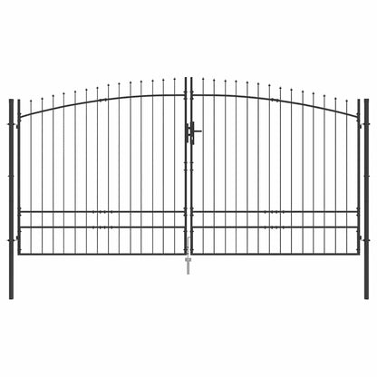 Double Gate with Lock Woerden Grey 400 x 249.5 cm Steel