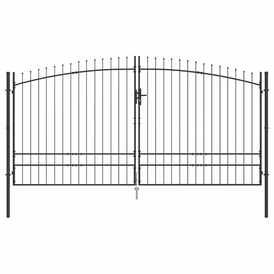 Double Gate WOERDEN 400 x 249.5 cm Steel Grey Lockable