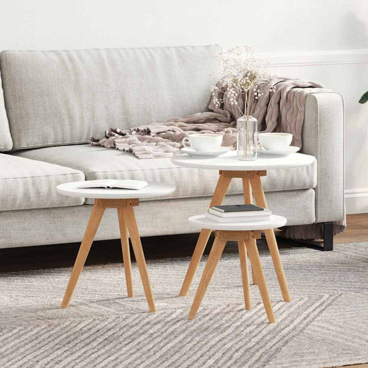 Coffee Table 3 pcs Brown 50 x 50 x 46 cm Solid Walnut Wood