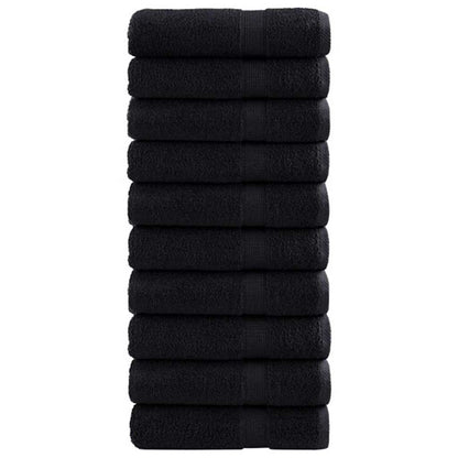600 gsm Guest Towels SOLUND 25 pcs Black 100 x 150 cm Cotton