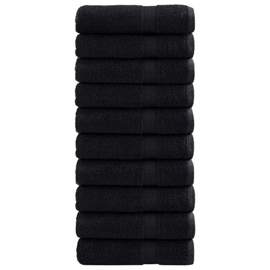 600 gsm Guest Towels SOLUND 25 pcs Black 100 x 150 cm Cotton