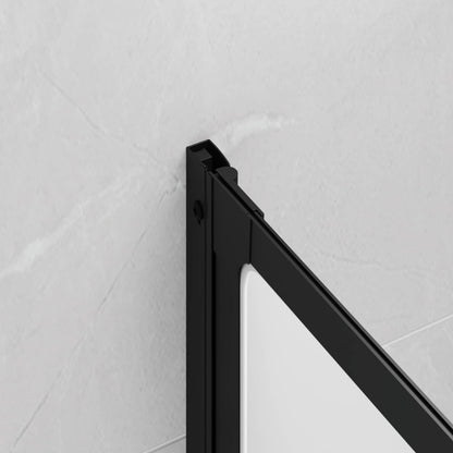 Shower Screen Folding Black 120 x 2 x 117 cm Aluminium and PP