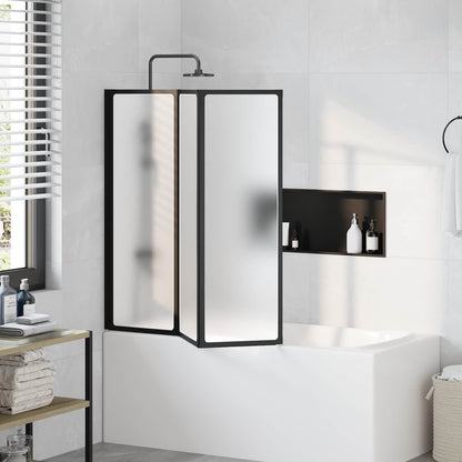 Shower Screen Folding Black 120 x 2 x 117 cm Aluminium and PP