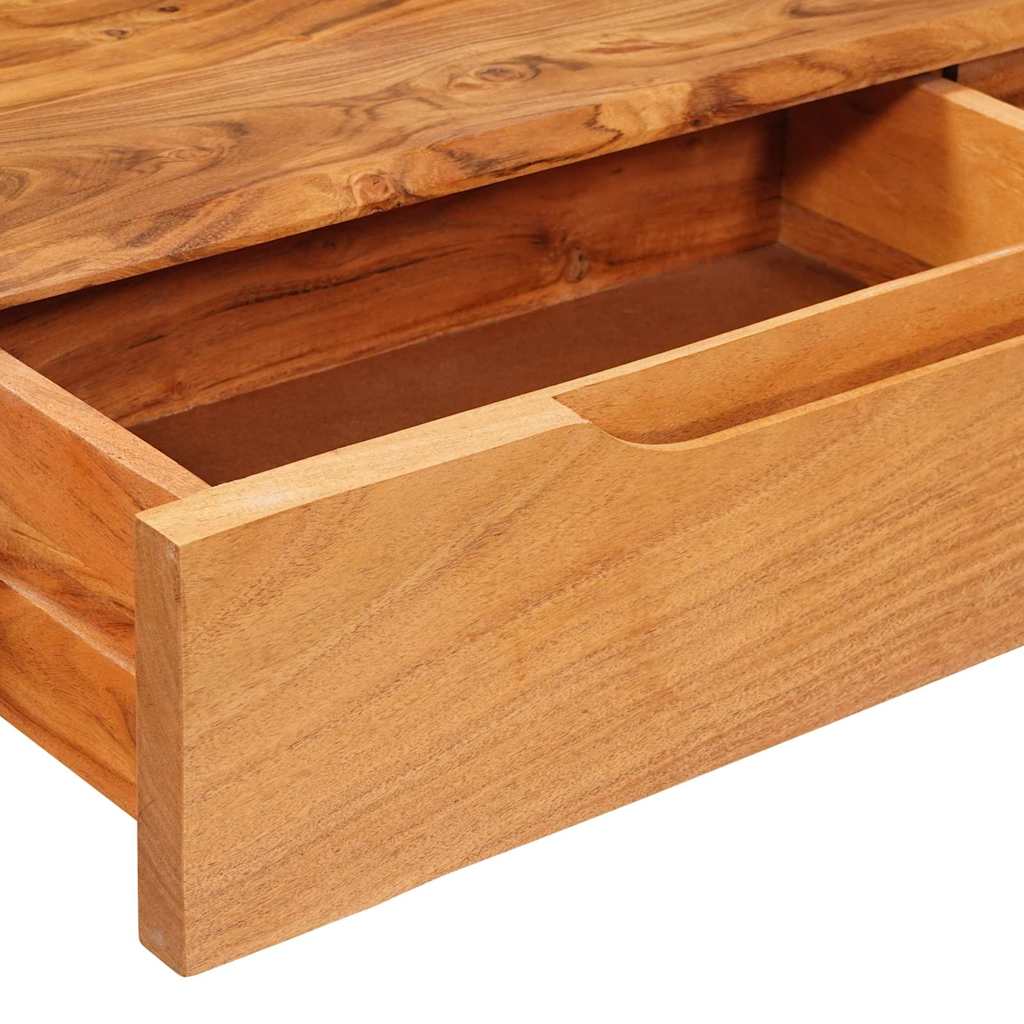 Console Table Brown 110 x 30 x 80 cm Solid Acacia Wood