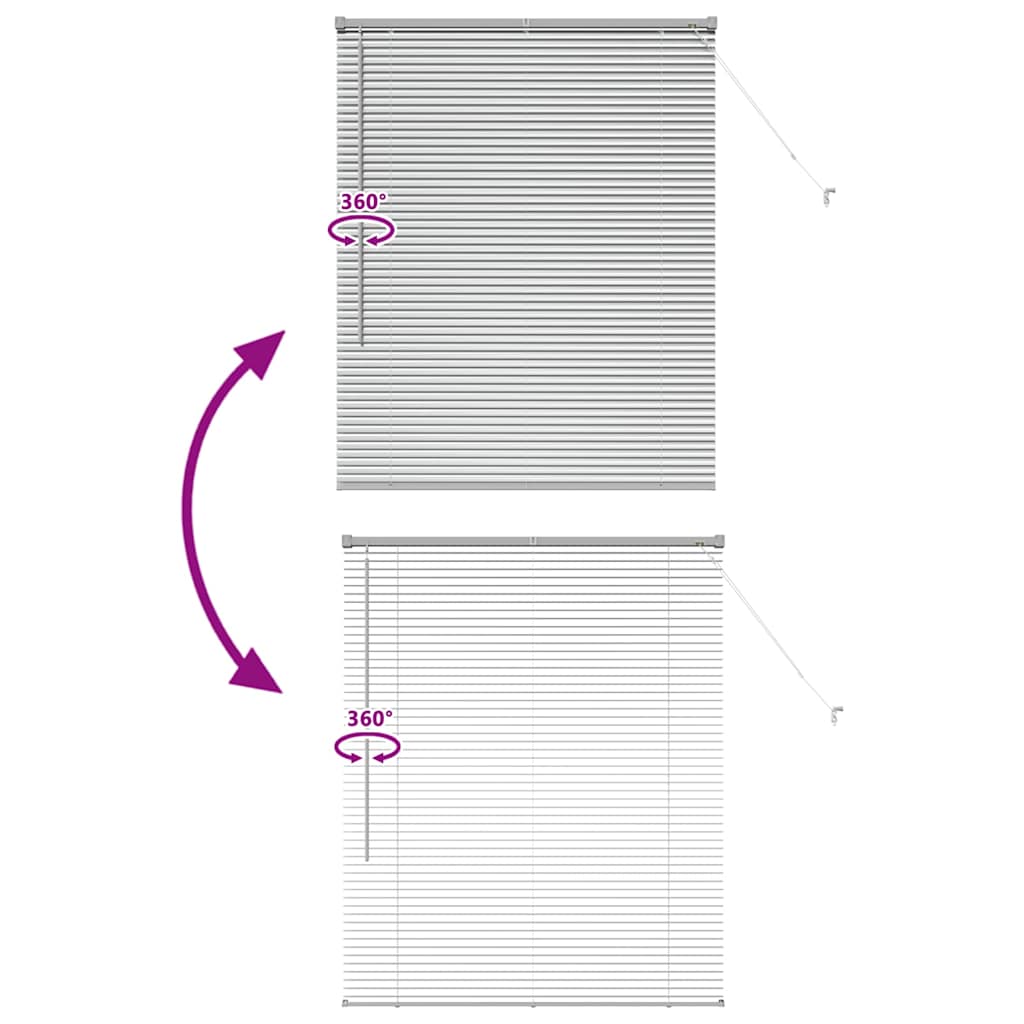 Venetian Blinds Height Adjustable Silver 130 x 100 cm Aluminium
