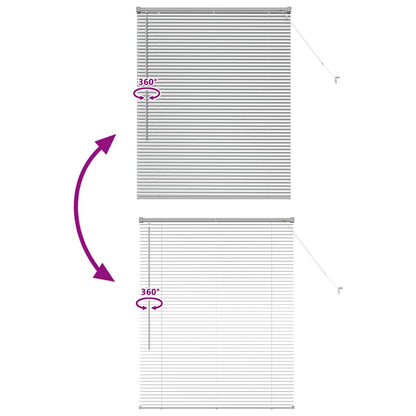 Venetian Blinds Height Adjustable Silver 130 x 100 cm Aluminium