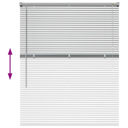 Venetian Blinds Height Adjustable Silver 130 x 105 cm Aluminium
