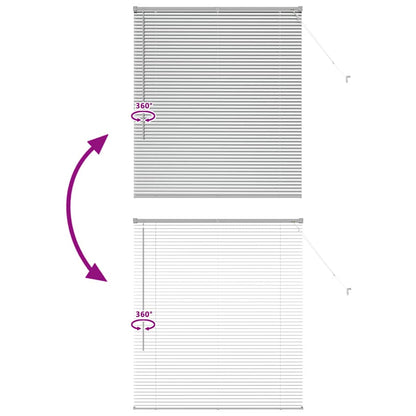 Venetian Blinds Height Adjustable Silver 130 x 110 cm Aluminium