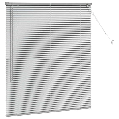 Venetian Blinds Height Adjustable Silver 130 x 115 cm Aluminium