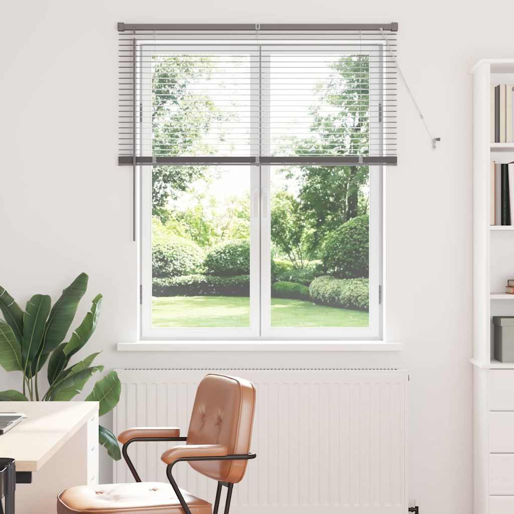 Venetian Blinds Height Adjustable Silver 130 x 120 cm Aluminium