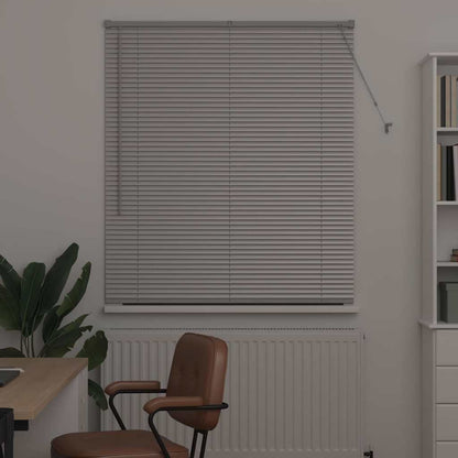 Venetian Blinds Height Adjustable Silver 130 x 120 cm Aluminium