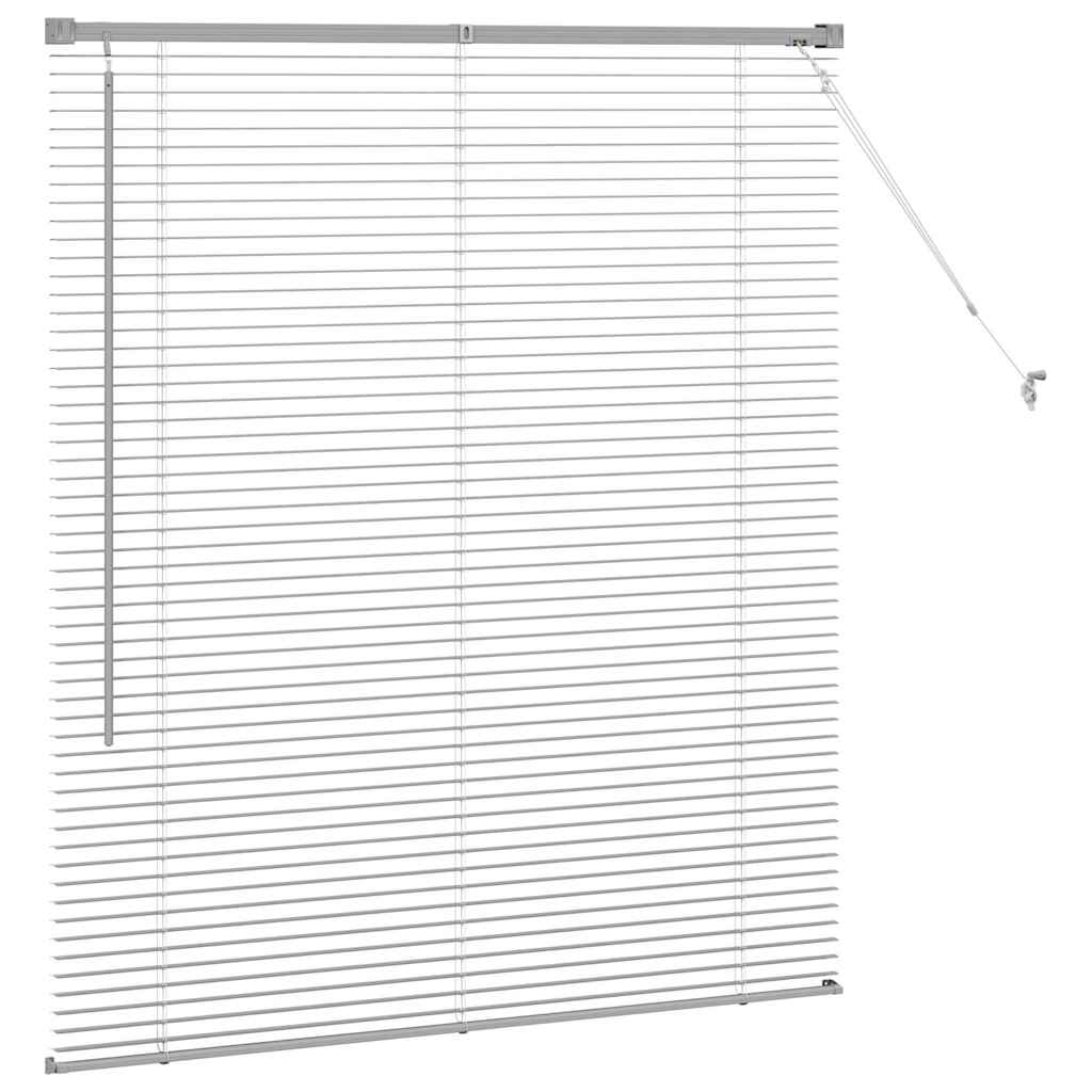 Venetian Blinds Height Adjustable Silver 130 x 120 cm Aluminium