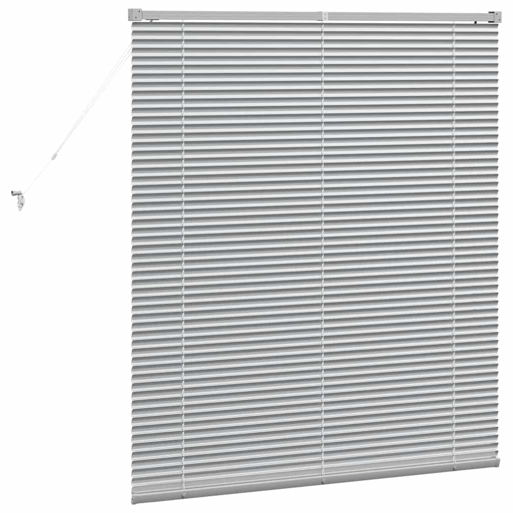 Venetian Blinds Height Adjustable Silver 130 x 120 cm Aluminium