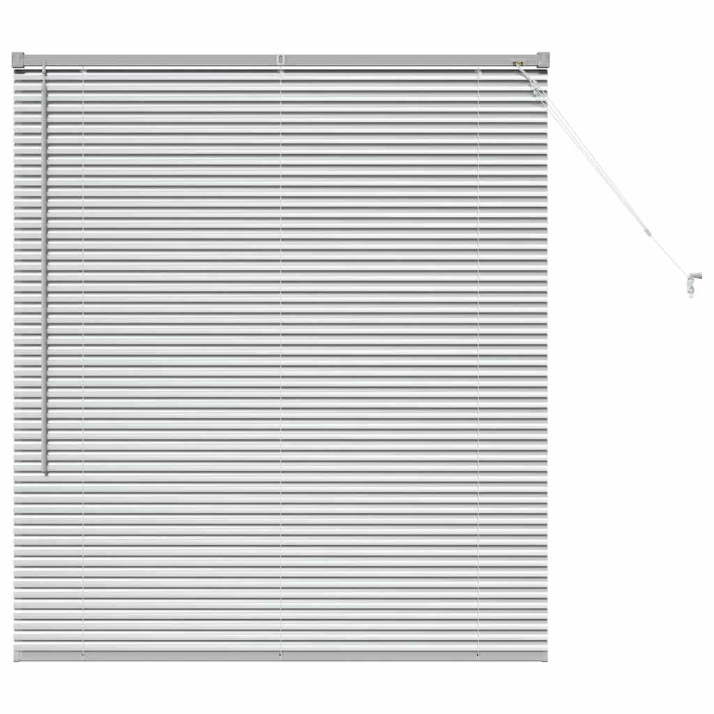 Venetian Blinds Height Adjustable Silver 130 x 120 cm Aluminium
