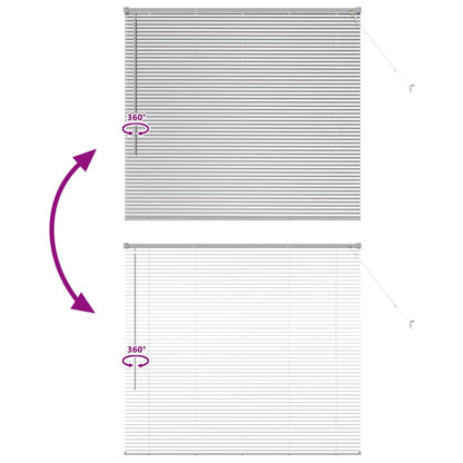 Venetian Blinds Height Adjustable Silver 130 x 145 cm Aluminium