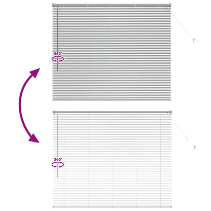 Venetian Blinds Height Adjustable Silver 130 x 155 cm Aluminium