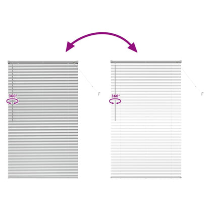 Venetian Blinds Height Adjustable Silver 175 x 105 cm Aluminium