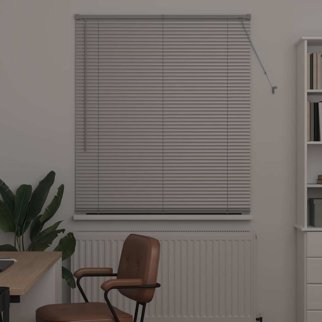Venetian Blinds Height Adjustable Silver 175 x 120 cm Aluminium
