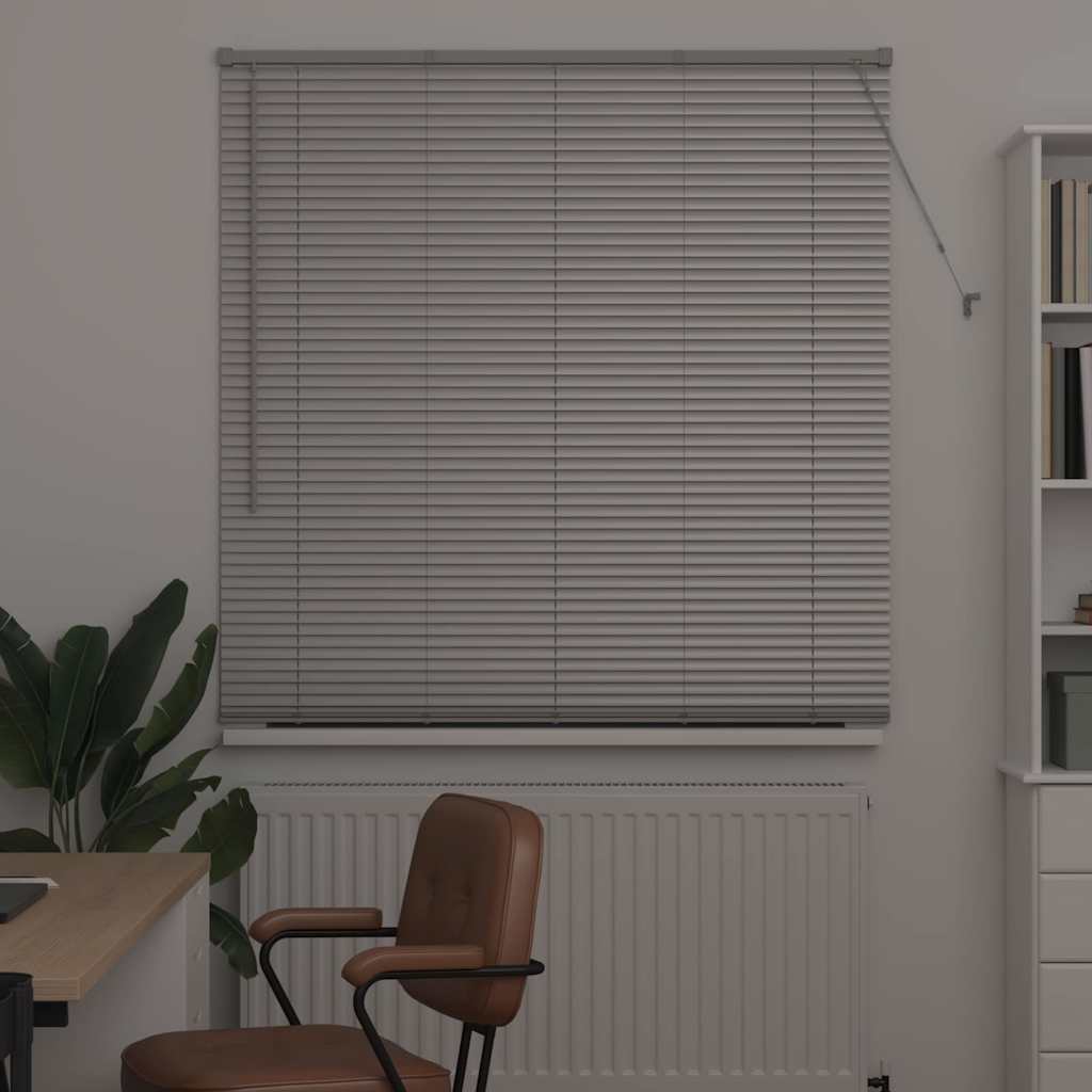 Venetian Blinds Height Adjustable Silver 175 x 125 cm Aluminium