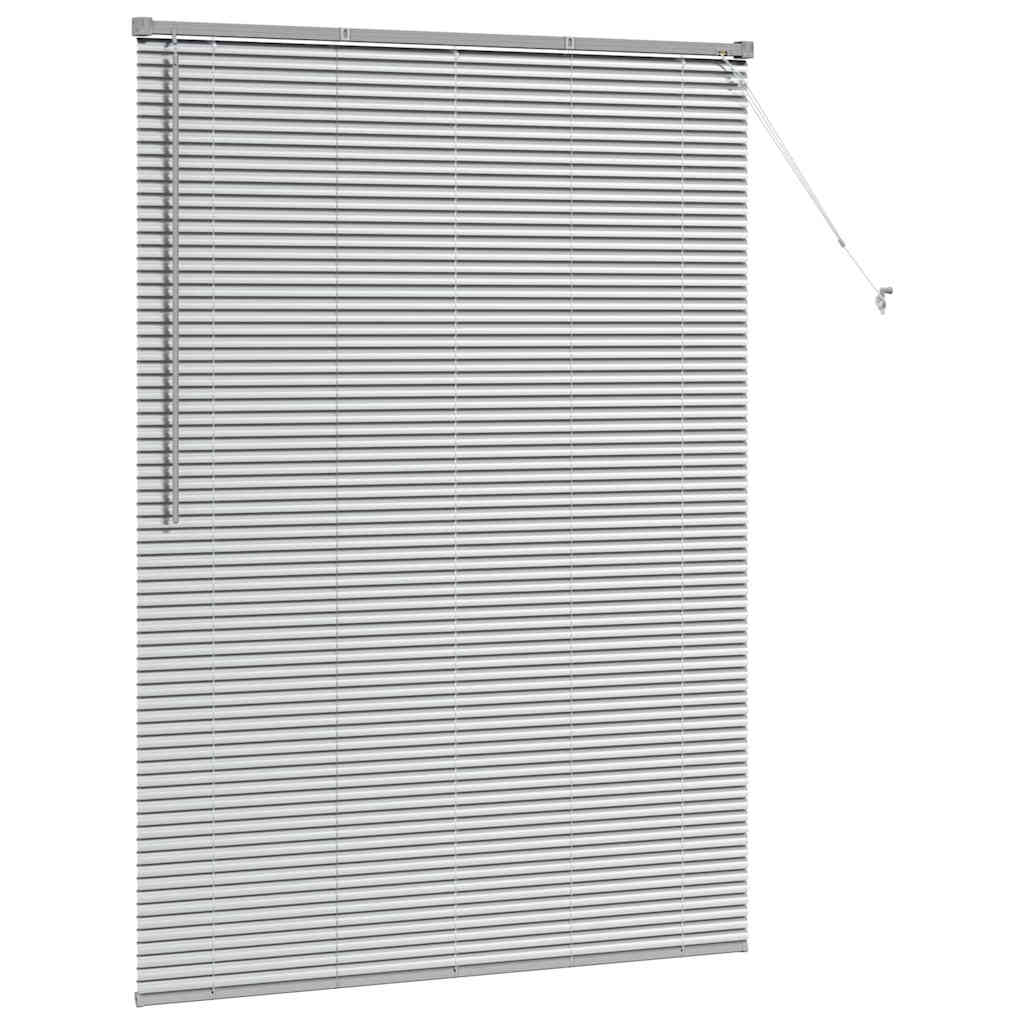 Venetian Blinds Height Adjustable Silver 175 x 125 cm Aluminium