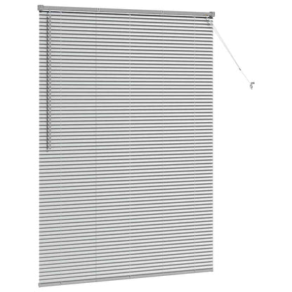 Venetian Blinds Height Adjustable Silver 175 x 125 cm Aluminium