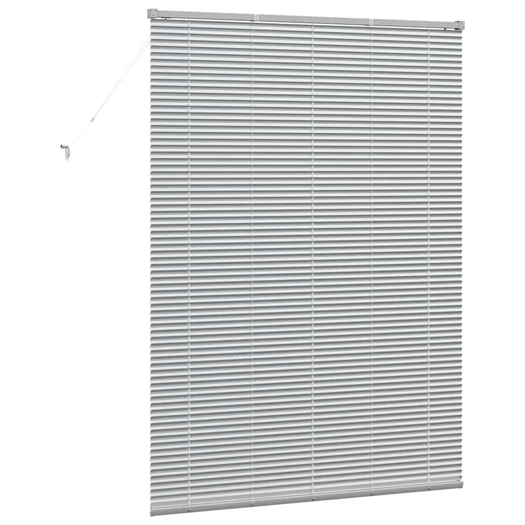 Venetian Blinds Height Adjustable Silver 175 x 125 cm Aluminium