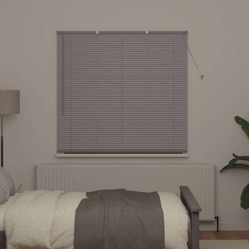 Venetian Blinds Height Adjustable Silver 175 x 145 cm Aluminium
