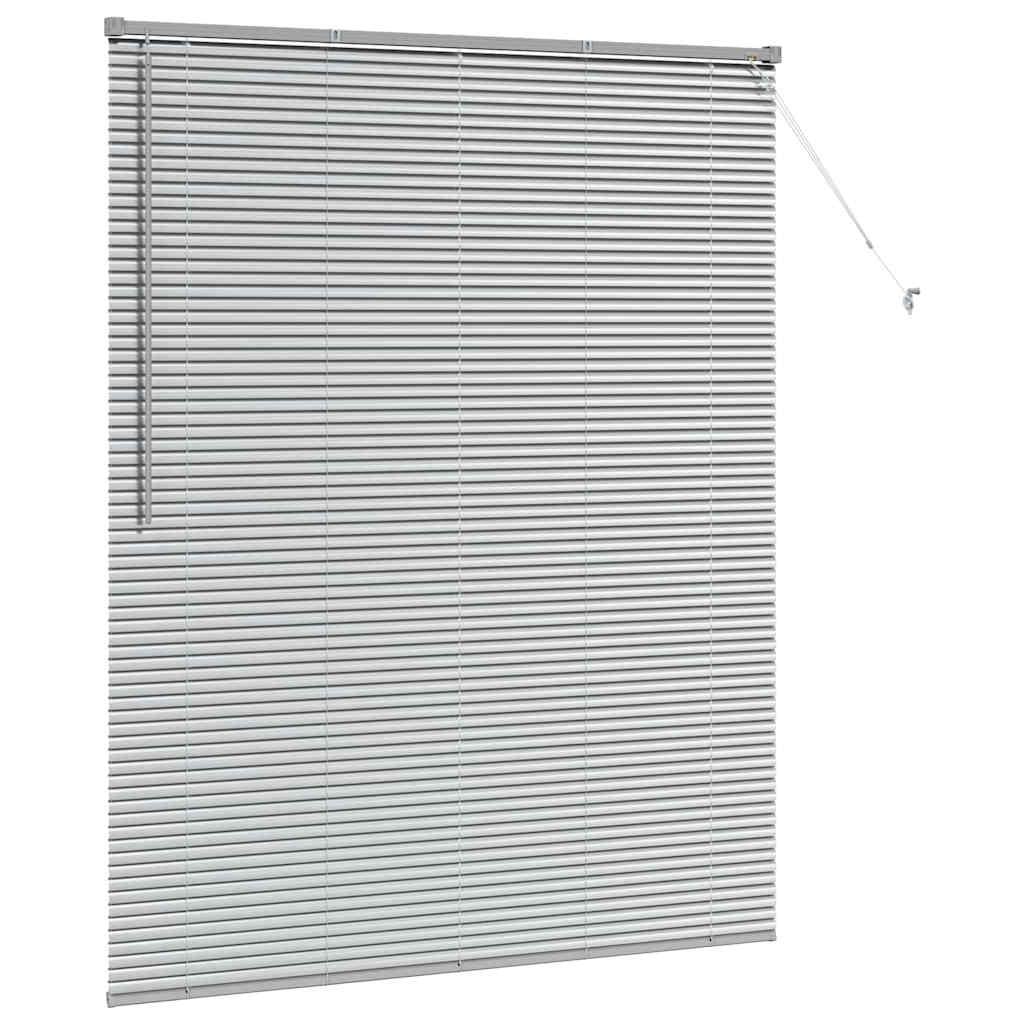 Venetian Blinds Height Adjustable Silver 175 x 145 cm Aluminium
