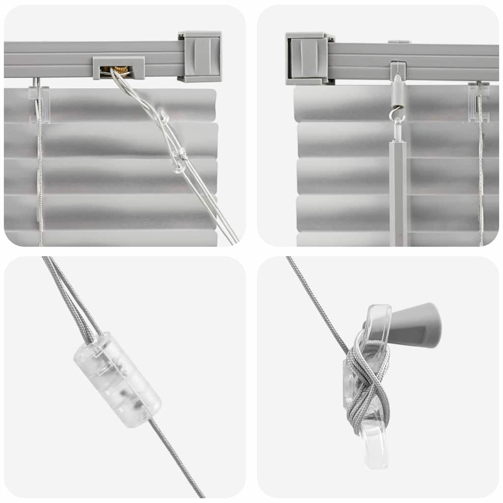 Venetian Blinds Height Adjustable Silver 175 x 160 cm Aluminium