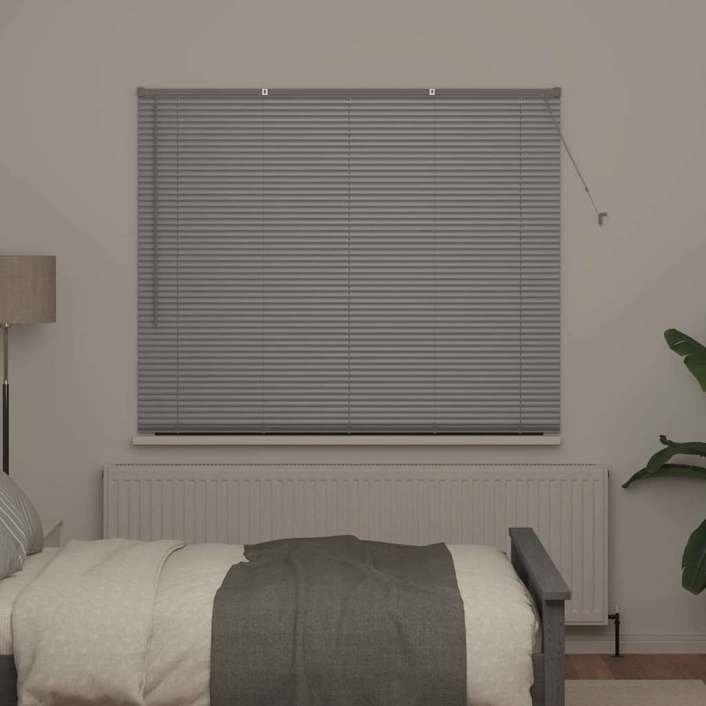 Venetian Blinds Height Adjustable Silver 175 x 160 cm Aluminium