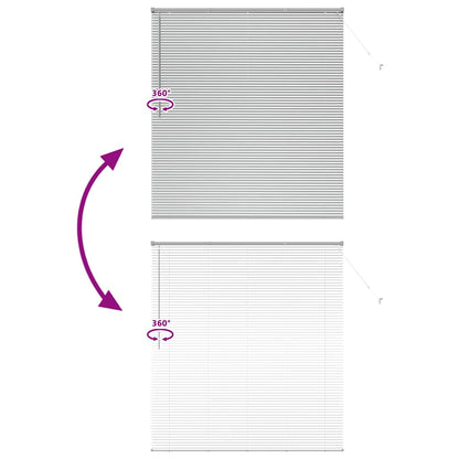 Venetian Blinds Height Adjustable Silver 175 x 160 cm Aluminium