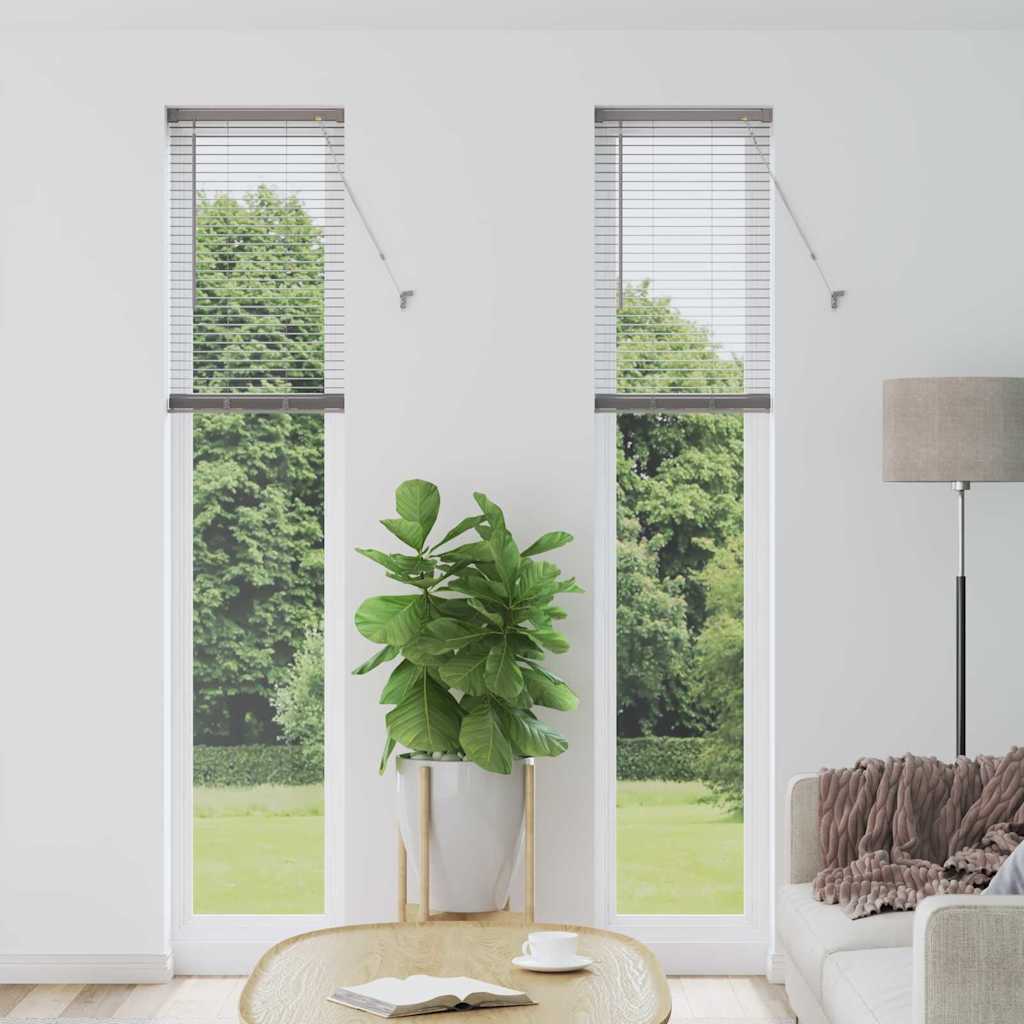 Venetian Blinds Height Adjustable Silver 220 x 45 cm Aluminium