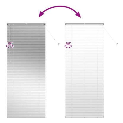 Venetian Blinds Height Adjustable Silver 220 x 90 cm Aluminium