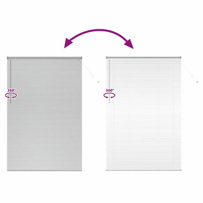 Venetian Blinds Height Adjustable Silver 220 x 145 cm Aluminium
