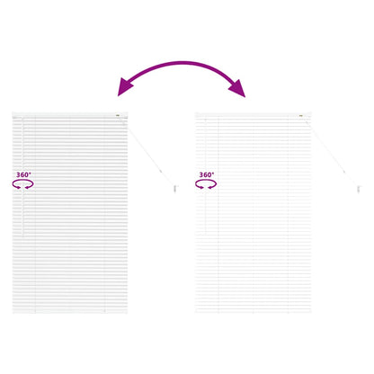 Venetian Blinds Height Adjustable White 130 x 80 cm Aluminium