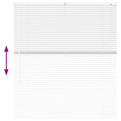 Venetian Blinds Height Adjustable White 130 x 110 cm Aluminium