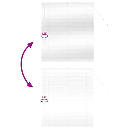 Venetian Blinds Height Adjustable White 130 x 115 cm Aluminium