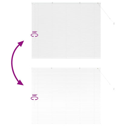 Venetian Blinds Height Adjustable White 130 x 155 cm Aluminium