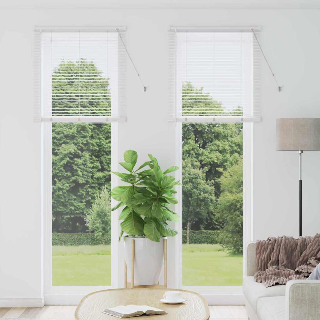 Venetian Blinds Height Adjustable White 220 x 75 cm Aluminium