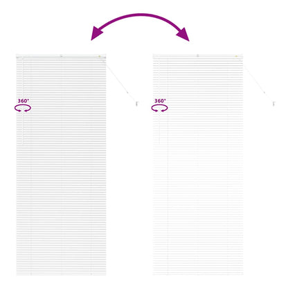 Venetian Blinds Height Adjustable White 220 x 90 cm Aluminium