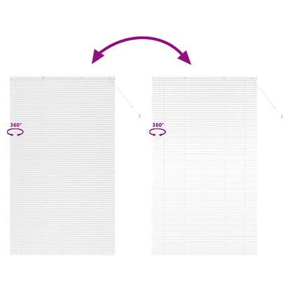Venetian Blinds Height Adjustable White 220 x 135 cm Aluminium