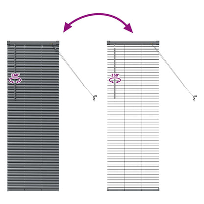Venetian Blinds Manual Dark Grey 130 x 45 cm Aluminium